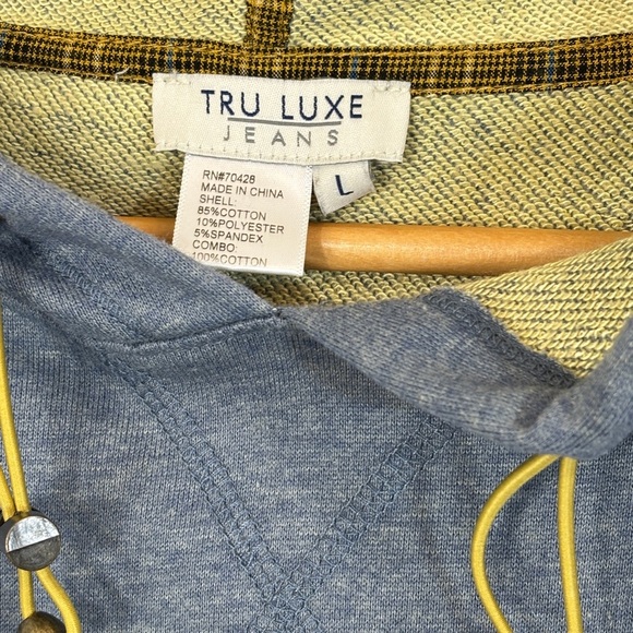 Tru Luxe Jeans Blue and Yellow Hoodie - Picture 3 of 3